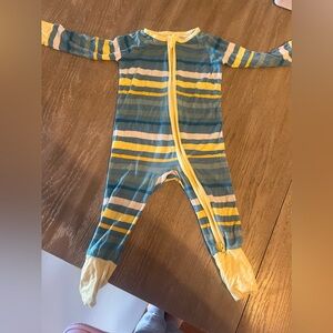 Little Sleepies Blue and Yellow Striped Pajamas